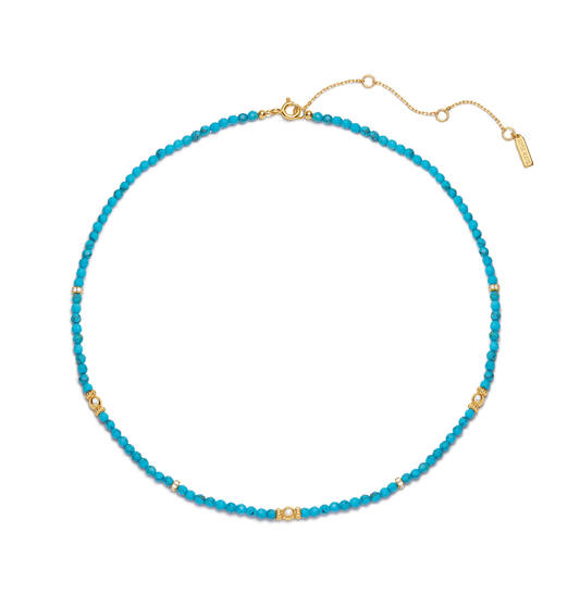  Ripple Joy - Argent / GP 14 carats - Turquoise - 45cm